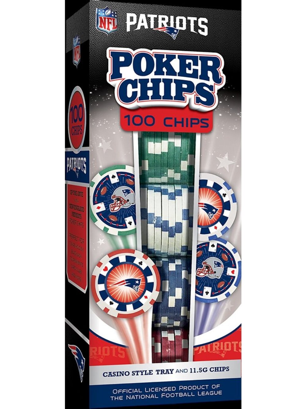 Poker Chips Set NFL New England Patriots Masterpiece USA New in Box Set